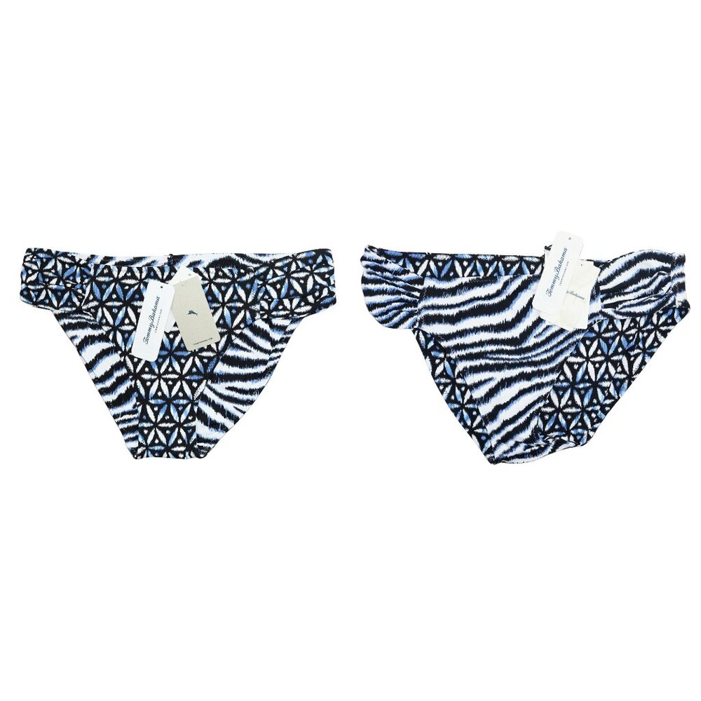 Tommy Bahama Reversible Zanzibar Zebra Geo Hipster Bikini Bottom Swimwear S NWT